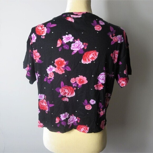 PINK VICTORIA'S‎ SECRET Cropped Floral, Bling Tee Size XS/XP - Picture 9 of 12
